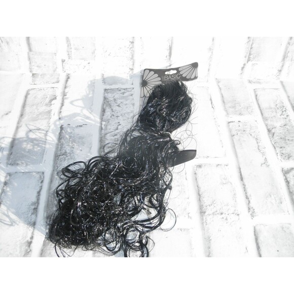 NEW JUST BASIC SYNTHETIC BLACK JAW CLAW CLIP CURLY PONY TAIL HAIR EXTENSION 11" - Picture 4 of 7